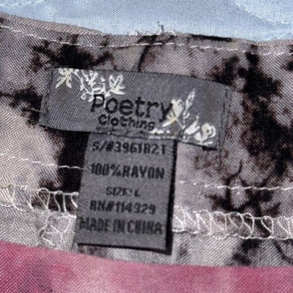 Poetry Womens Tie-Dye Short Sleeve Dress S Rayon Made In China - Picture 2 of 9